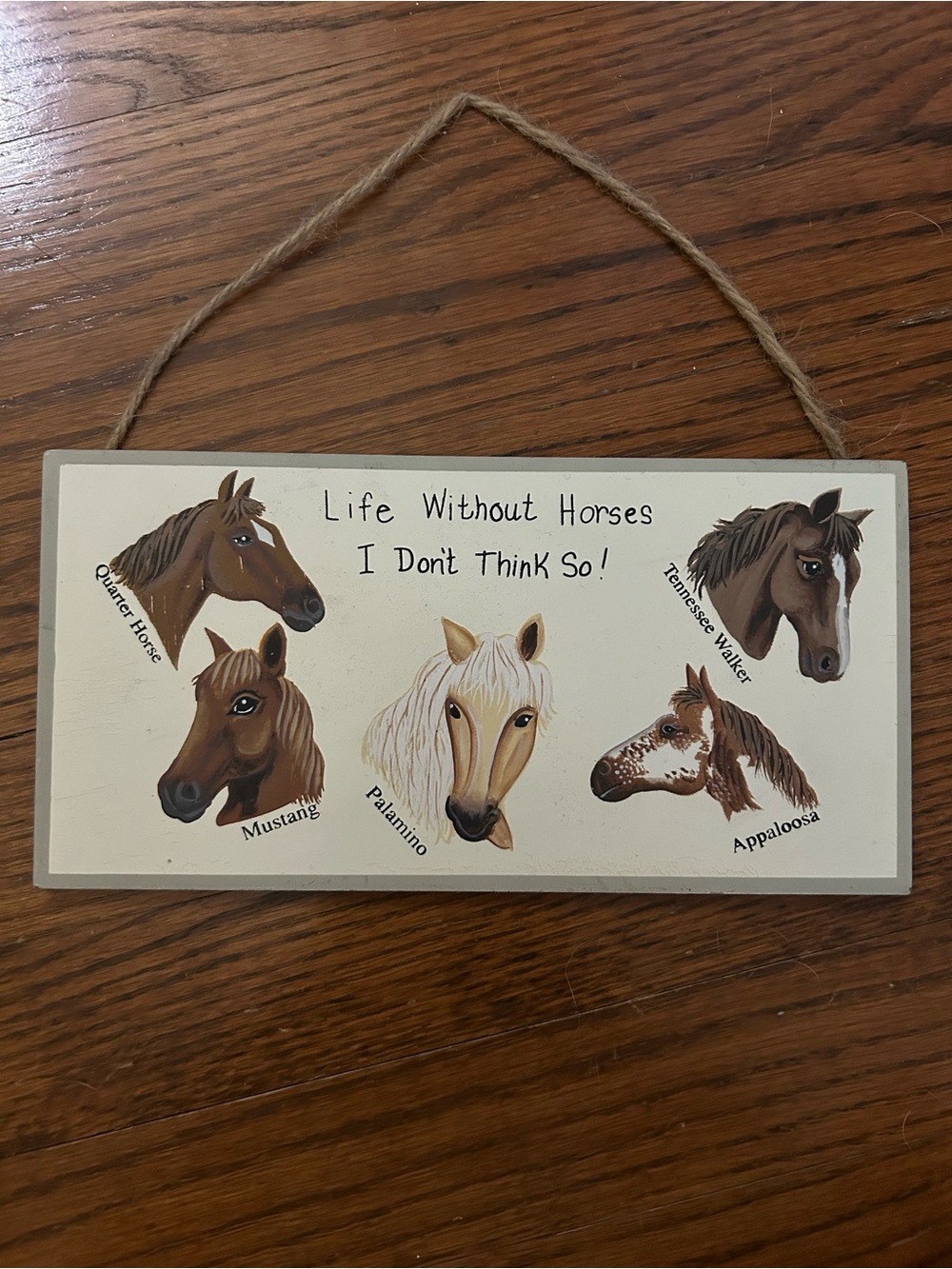 Life Without Horses Decorative Wall Plaque - Cream/Brown